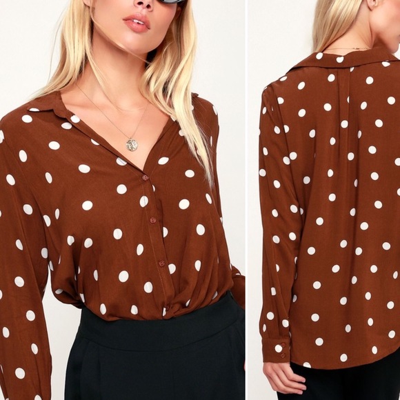 nordstrom polka dot blouse